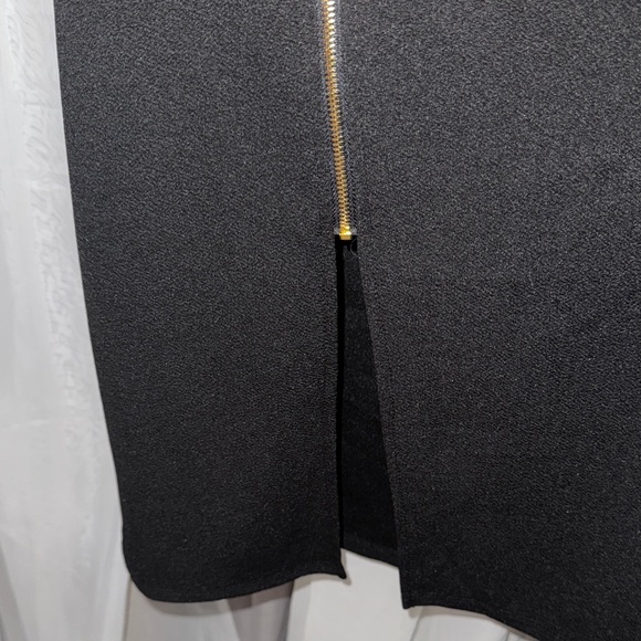 Almost Famous Black Midi Dress with Gold Zipper - Picture 3 of 8